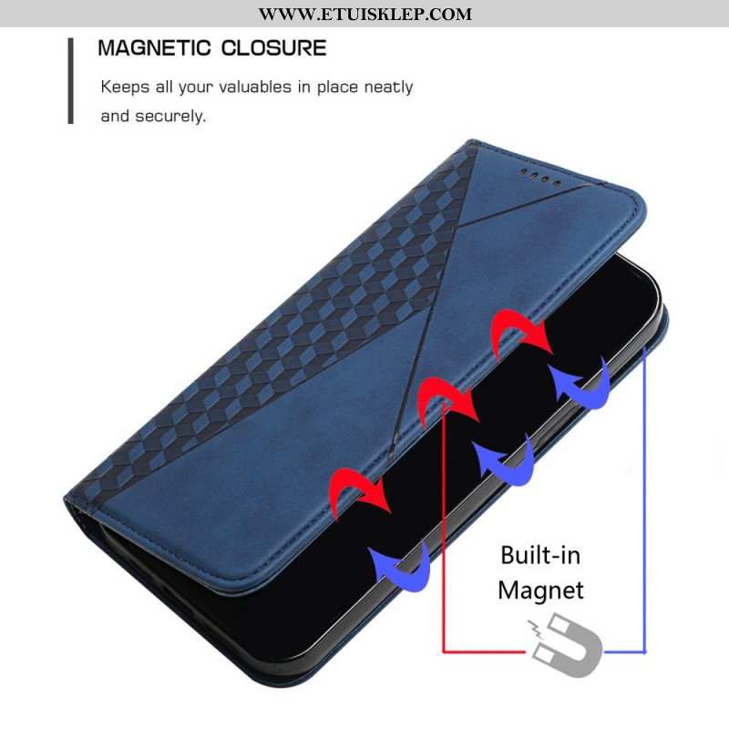 Etui Na Telefon do Samsung Galaxy S21 Ultra 5G Etui Folio Efekt Geo Skóry